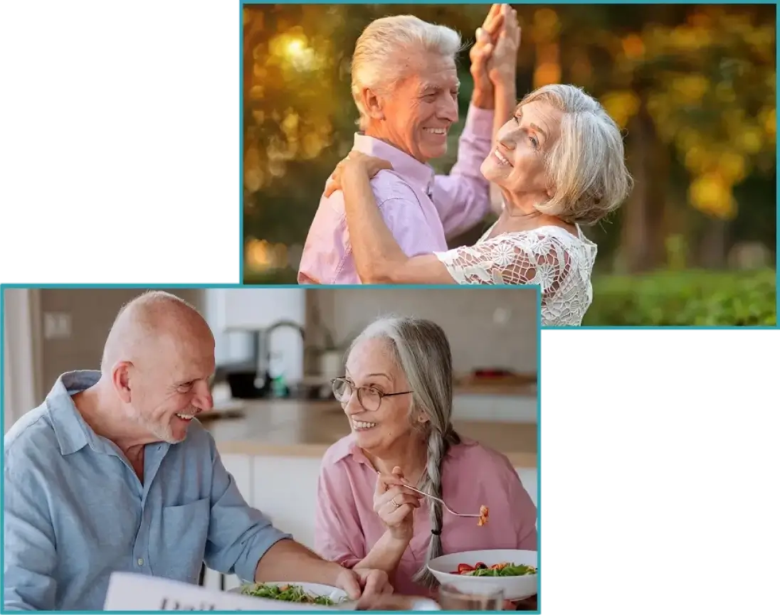 happy old citizen couple